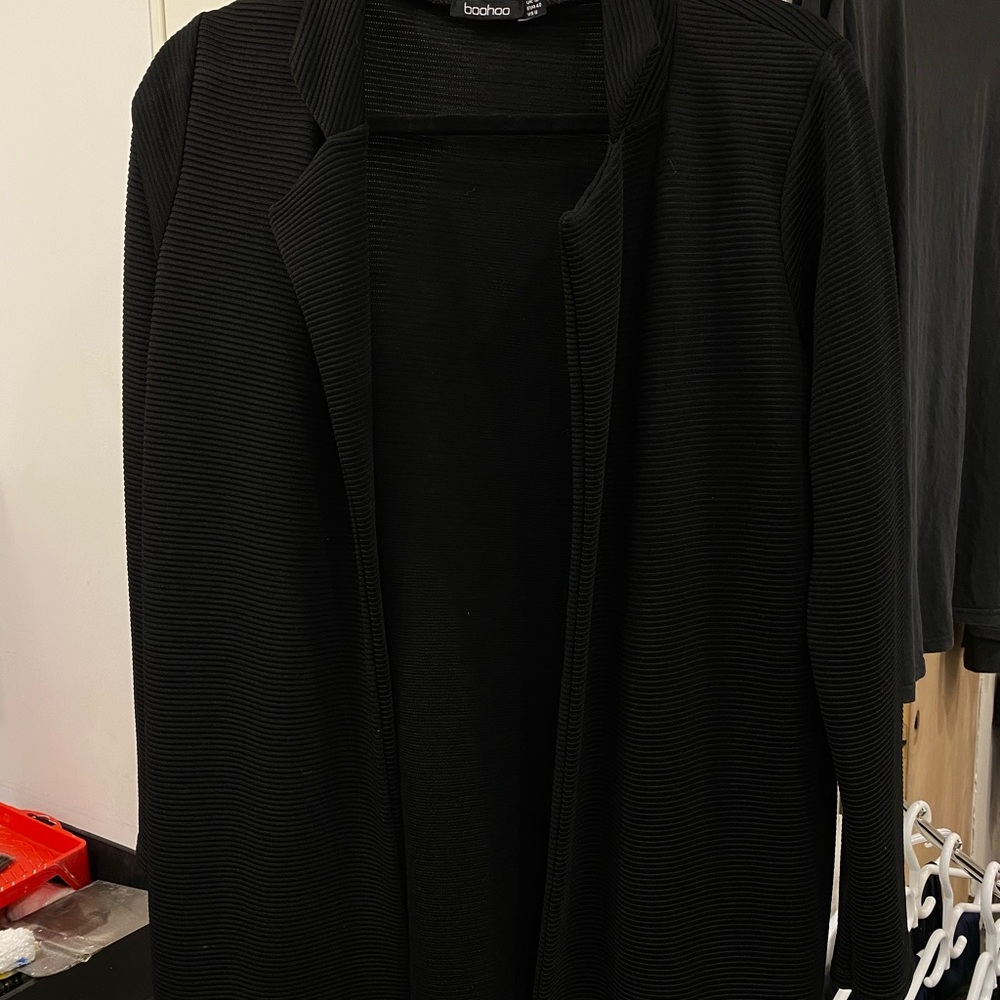 BOOHOO black Rib Duster coat 🧥 - Picture 5 of 10